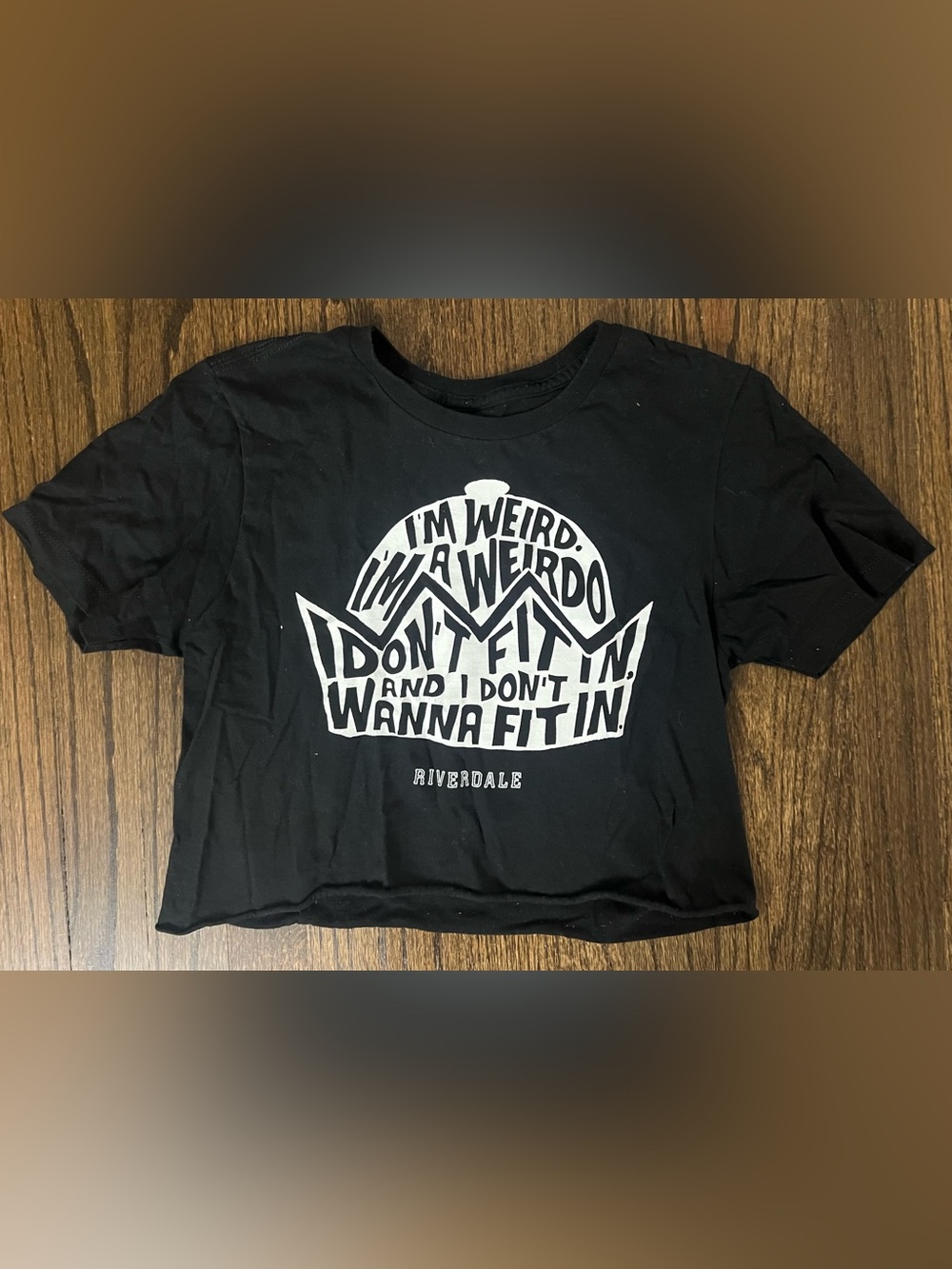 Black 'I'm Weird' Graphic Tee with White Print